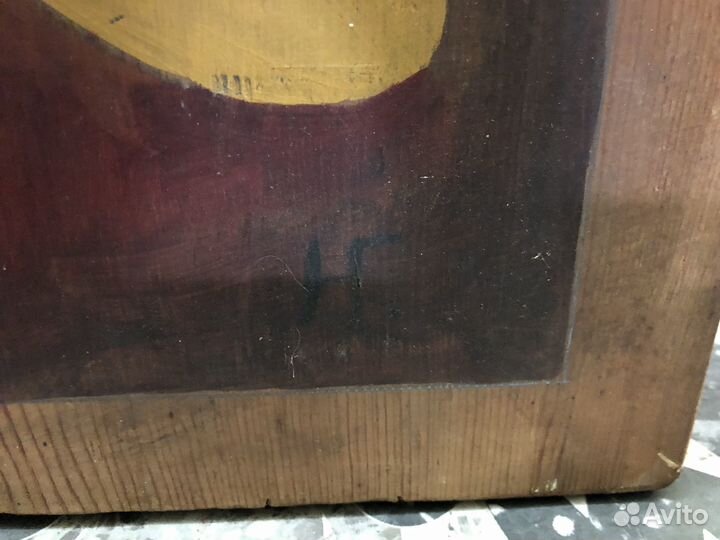 Старая картина авангард на дереве