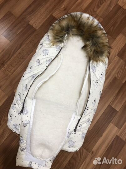 Зимний конверт на выписку для новорожденных