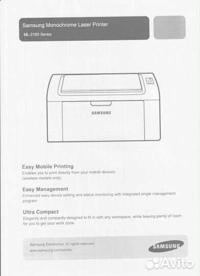 Принтер лазерный samsung ml-2160