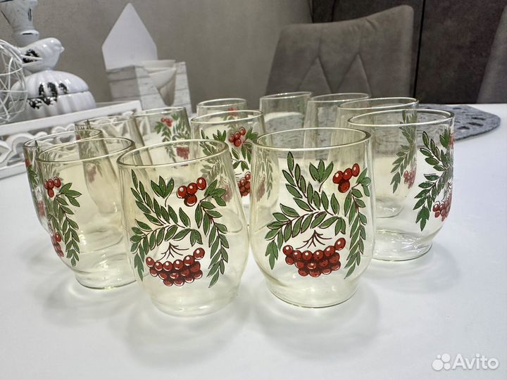 Стаканы стеклянные маленькие СССР 11 шт