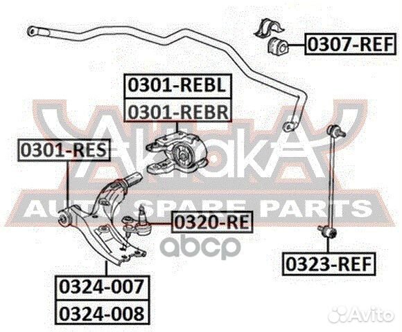 Рычаг нижний правый 0324-007 asva