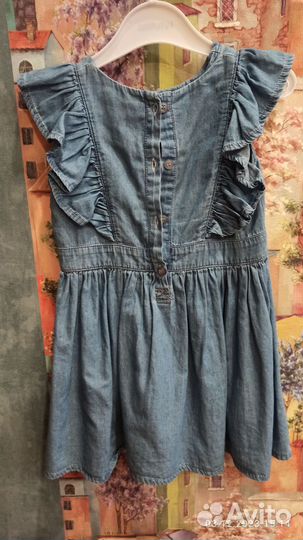 Платье джинсовое для девочки 110 и косынка