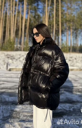 Пуховик женский лаковый 48 р