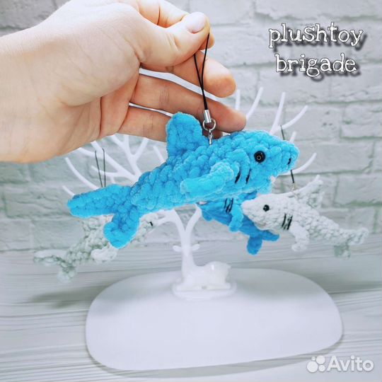 Плюшевый брелок Акула (на заказ)