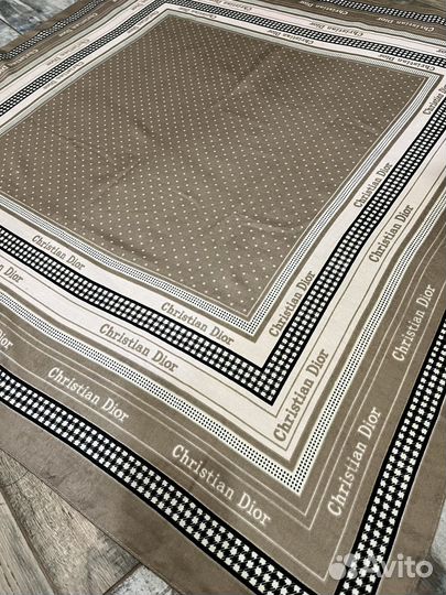 Платок шерстяной Dior коричневый тонкий новый
