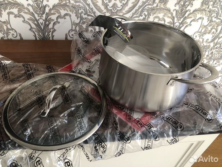 Кастрюля eurostek 6,1 литра новая