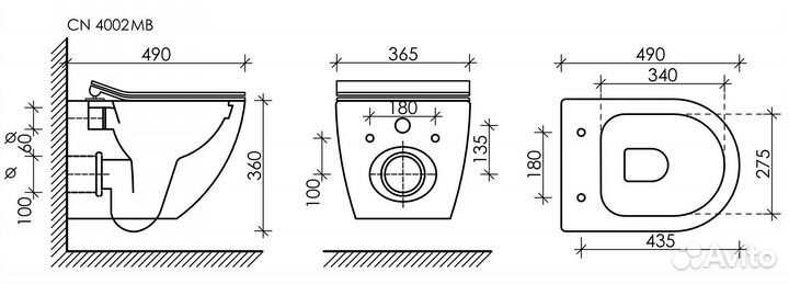 Подвесной унитаз Ceramica nova Metropol CN4002mb