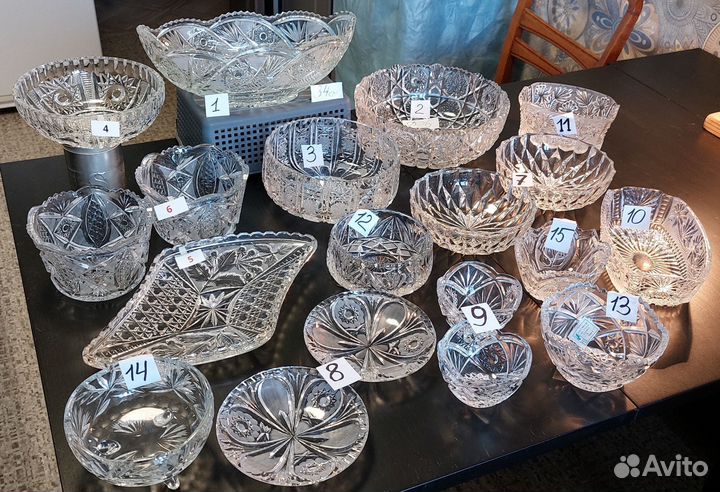 Хрусталь СССР вазы салатники блюдо