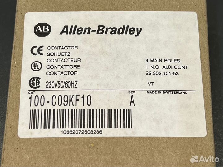 Allen-Bradley 100-C09KF10 Контактор, новый, 2 шт