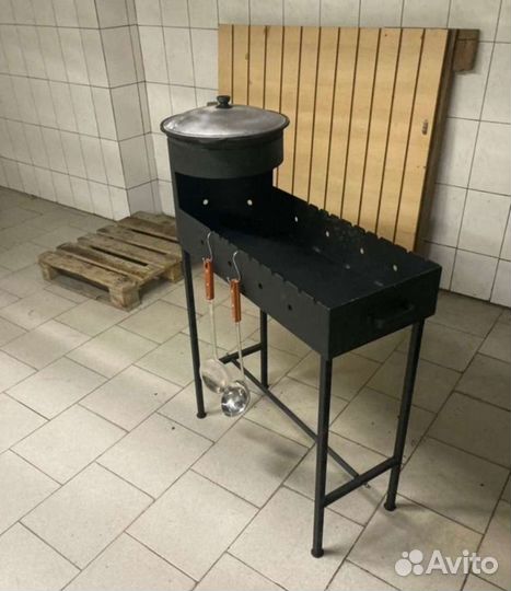 Мангал с печью под казан