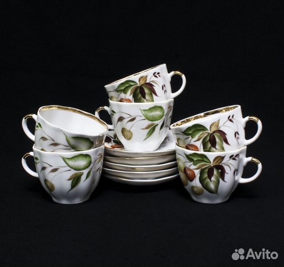 Набор Кофейные пары Вишня лфз. чашки 6 шт, блюдца