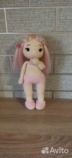 Кукла ручной работы вязаная 14 февраля Валентинка