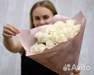 Букет из 15 белых роз 40-50 см (Эквадор)