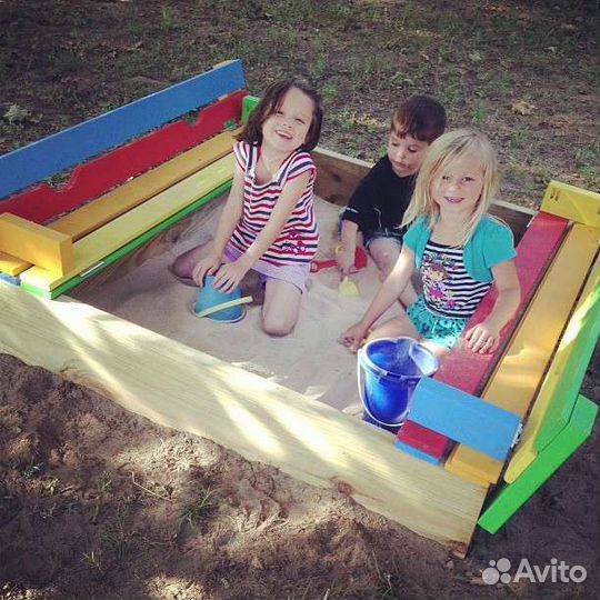 Песочница с лавками крышкой. Трансформер