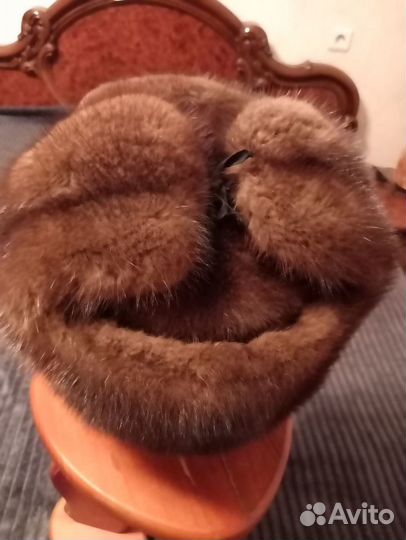 Мужская зимняя шапка ушанка, норка, размер 60-62
