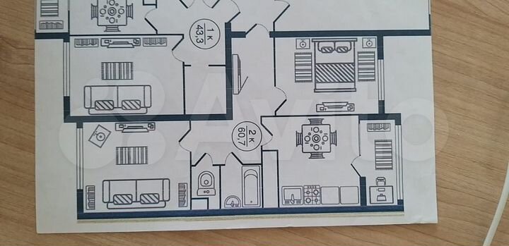 2-к. квартира, 60,7 м², 15/17 эт.