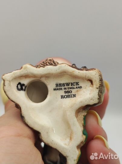 Фигура Птица Зарянка Англия высота 8 см, Beswick