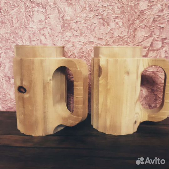 Пивная деревянная кружка за 2 шт