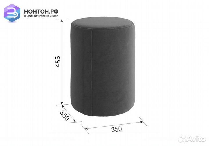 Пуф Рони 2 светло-коричневый