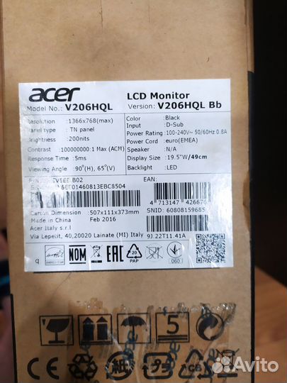 Монитор Acer V206HQL