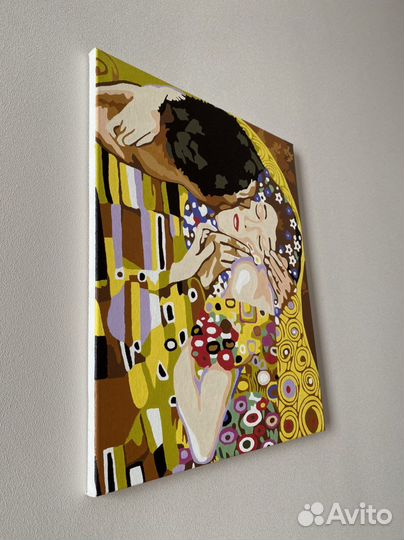 Картина интерьерная акрилом Густав Климт «Поцелуй»