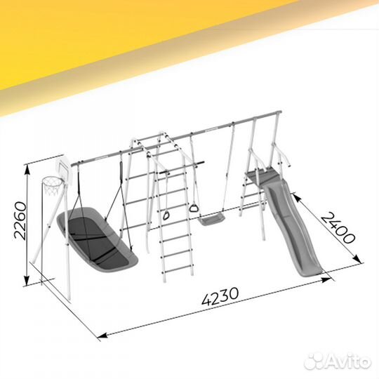 Детский спортивный комплекс Лесная поляна-3PRO №15