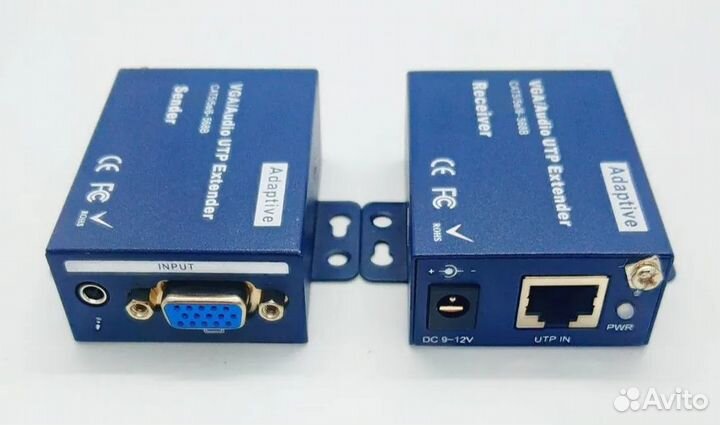 VGA +3,5 аудио удлинитель на 100М по CAT 5,6(RJ45)