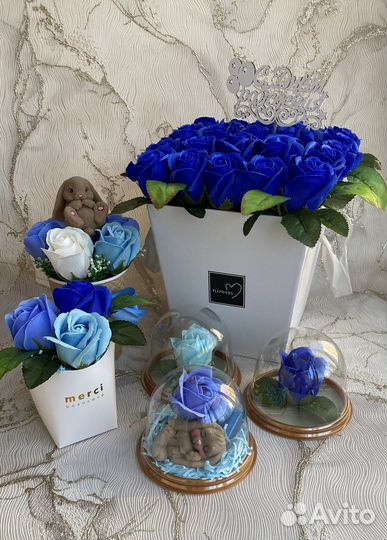 Синие розы / букет синих роз / подарок