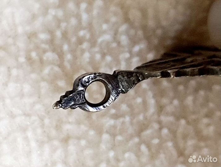 Нательный крест листик. Серебро 84