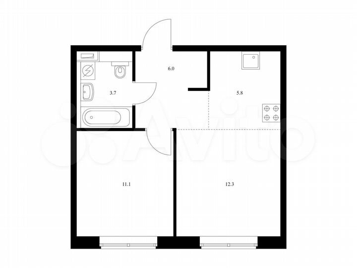 2-к. квартира, 38,9 м², 1/17 эт.