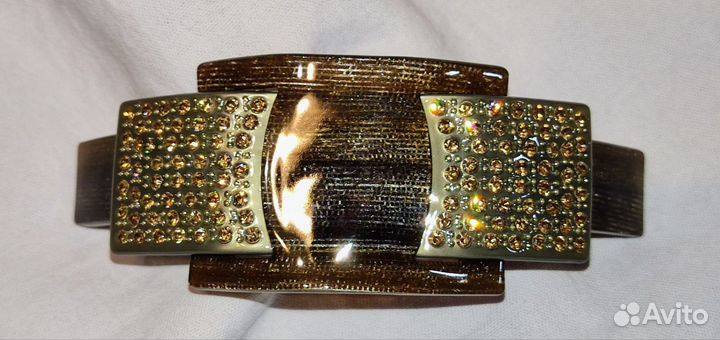 Заколка автомат для волос со стразами