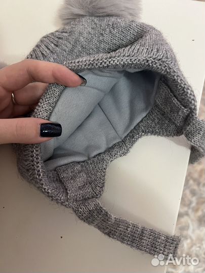 Шапка зимняя детская 3-6 месяцев