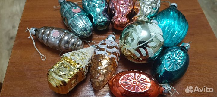 Елочные игрушки СССР стеклянные