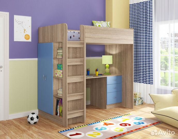 Кровать чердак Теремок-3