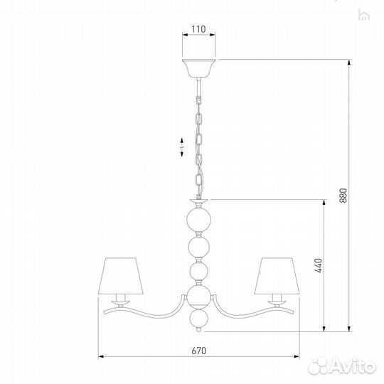 Подвесная люстра Eurosvet Sortino 60097/5 золото