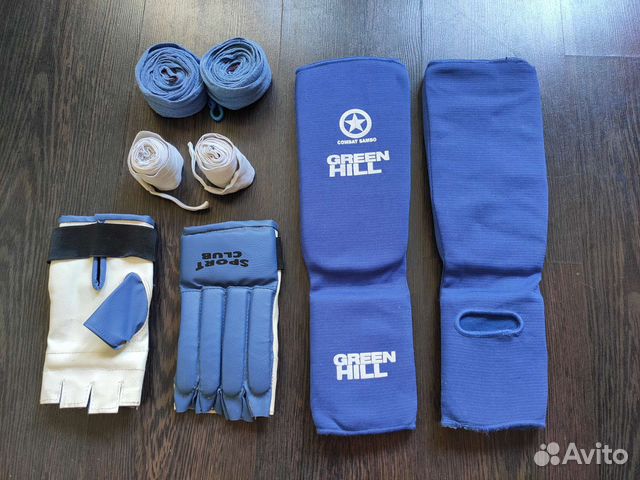 Защита голень-стопа Green Hill, перчатки, бинты