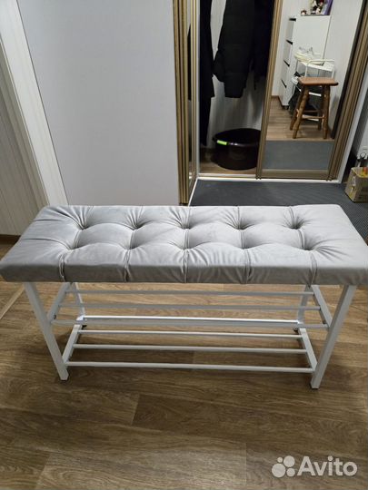 Обувница для прихожей с мягким сиденьем Полка для