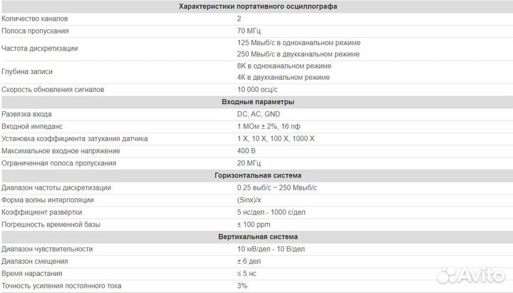 Осциллограф-мультиметр owon HDS272S