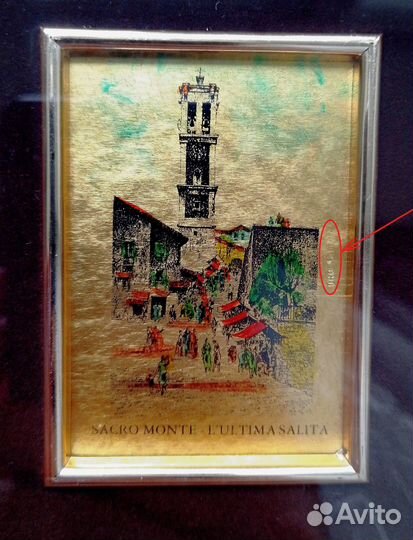 Картина. Миниатюра на золоте. Италия