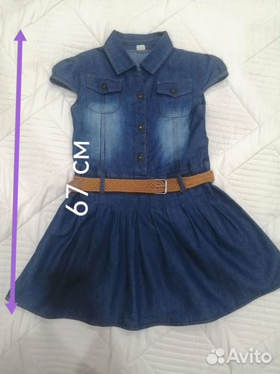 Платье джинсовое для девочки 6-7 лет