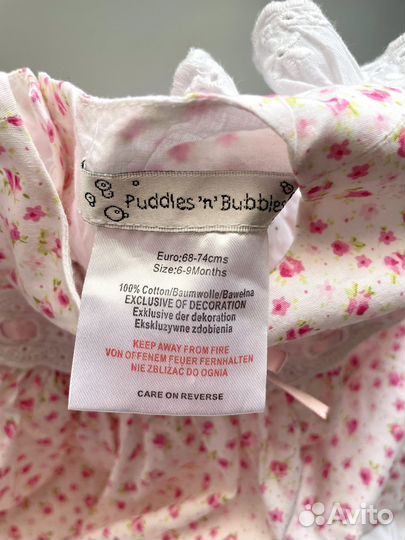 Платье для девочки 68 74 на 6-9 месяцев