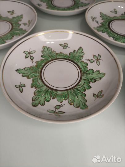 Блюдце Вербилки Мятный Барбарис фарфор СССР