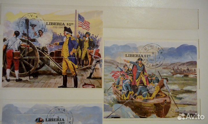 Война за независимость США марки почтовые 1982 г