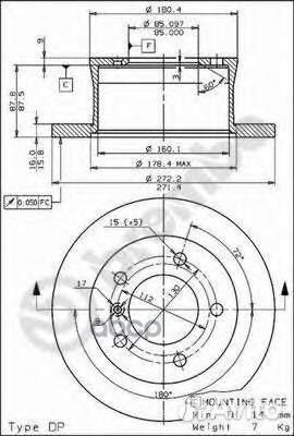 Диск тормозной задн mercedes-benz: sprinter 2-t
