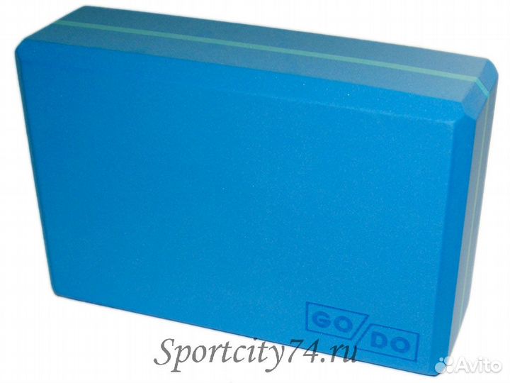Кирпичик блок для йоги Go Do YJ-K2-сг голубой