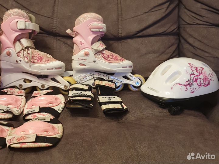 Детские раздвижные ролики 30-33 с защитой