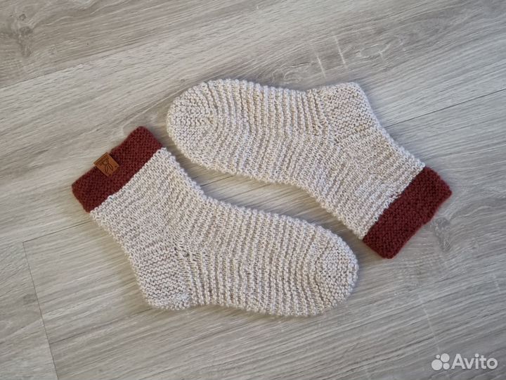 Носочки шерстяные теплые женские вязаные носки