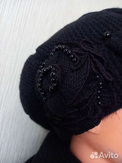 Комплект берет, шарф новый с этикеткой