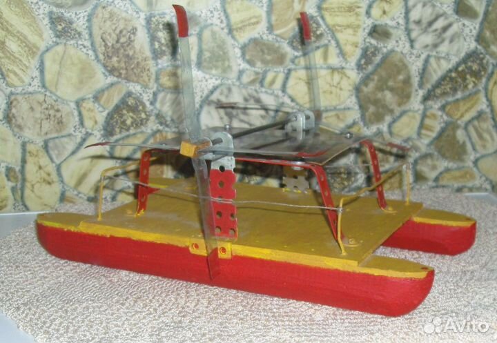 Корабль игрушка модель старая катамаран кораблик