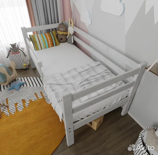 Кровать детская домик 160-80 с бортиком
